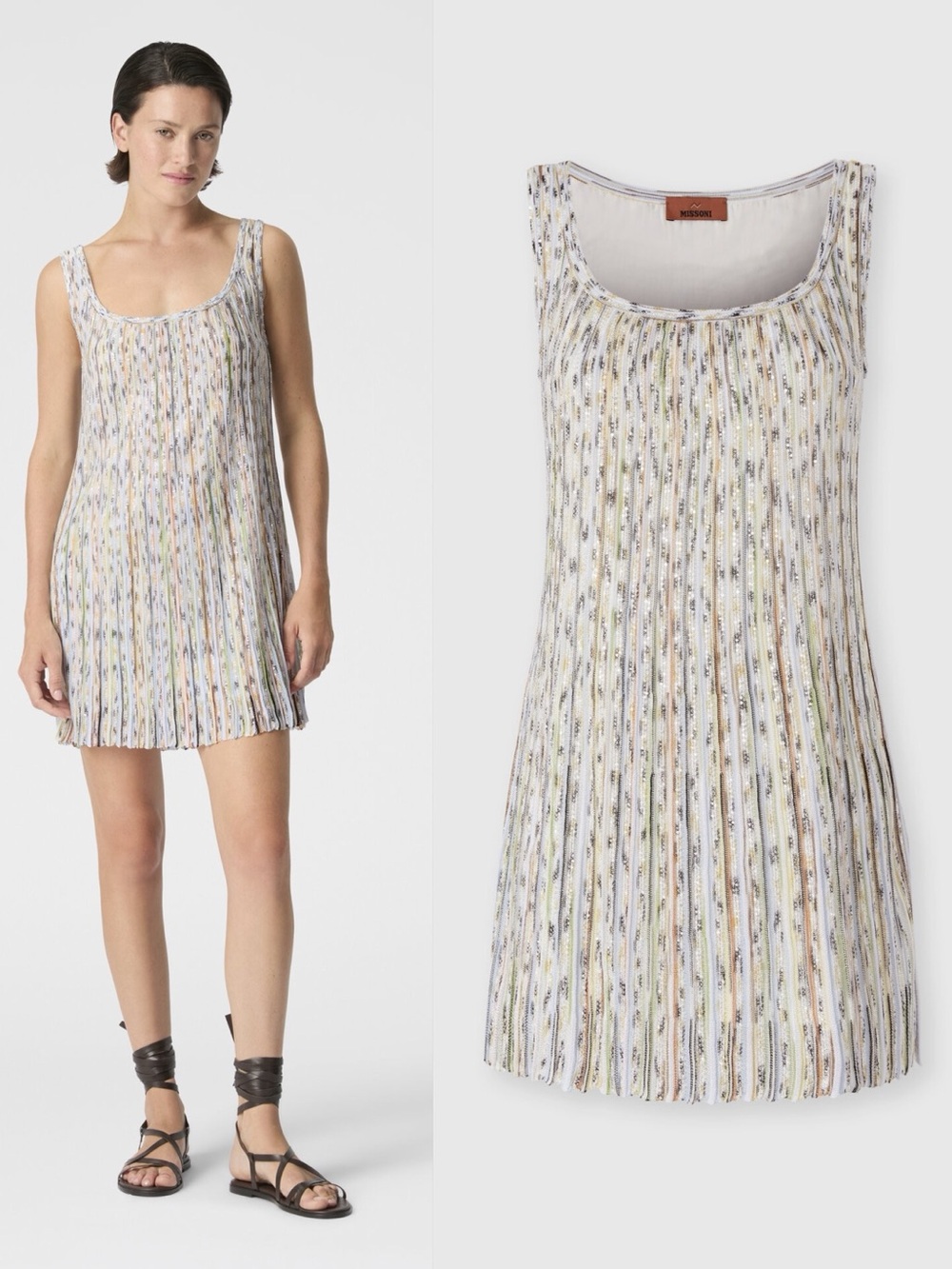 Like new Missoni Sleeveless Mixed Viscose Mini Dress with Sequins 40 $2,280